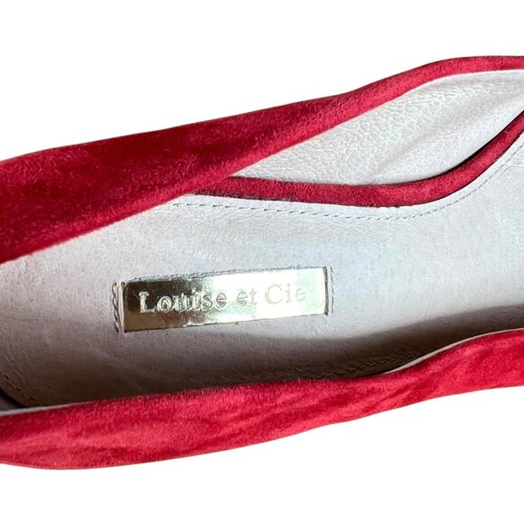 Louise Et Cie Red Suede Pointed Toe Kitten Heels Size 8.5M - Picture 7 of 16